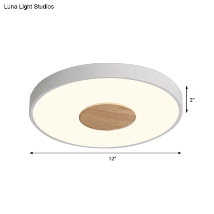 DecorBites™ DecorBites™ Nordic Iron Round Flush Mount Ceiling Light - 1 Head Pink/Blue/White Lighting Fixture for Bedroom - 12"/16"/19.5" Width