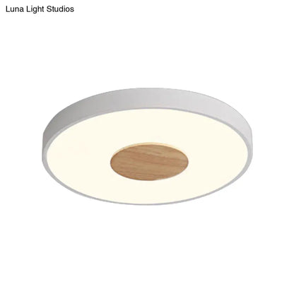 DecorBites™ DecorBites™ Nordic Iron Round Flush Mount Ceiling Light - 1 Head Pink/Blue/White Lighting Fixture for Bedroom - 12"/16"/19.5" Width