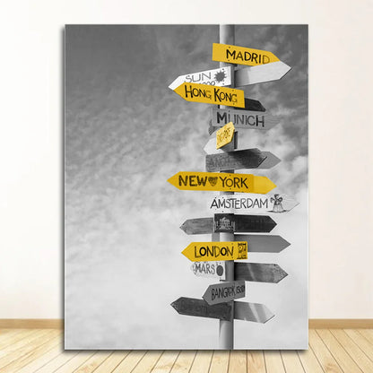 Nordic Landscape Canvas Print Set - Yellow Scenery - Posters