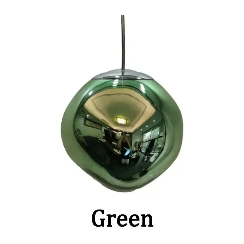 A sleek nordic lava glass chandelier with green amber glass and chrome hardware for ambient dining room decorbites nordic lava