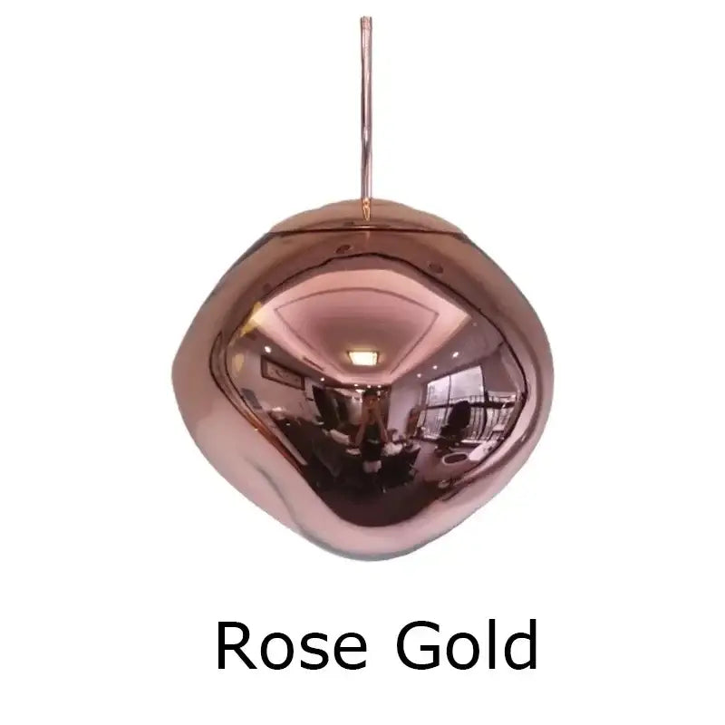 Rose gold nordic lava glass chandelier pendant light with smooth reflective organic oval shape for dining room decorbites nordic lava
