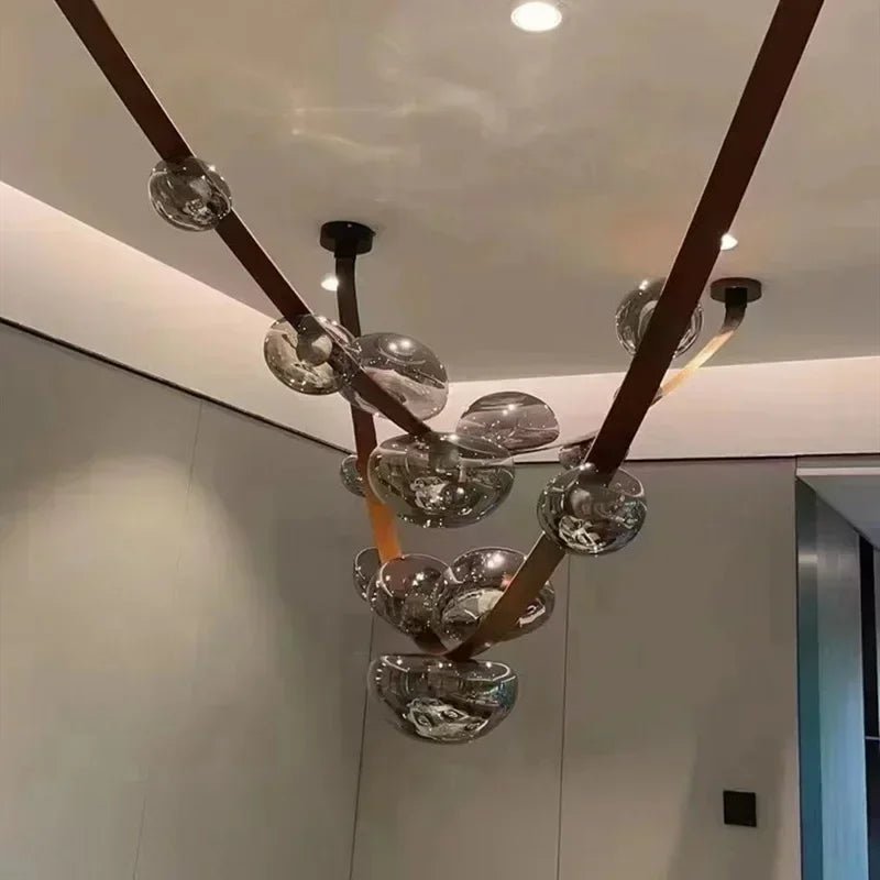 Nordic Leather and Glass Pendant Chandelier - Decorbites