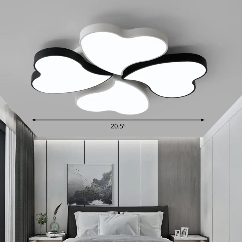 DecorBites™ DecorBites™ Nordic LED Black-White Clover Flush Mount Ceiling Light for Bedroom