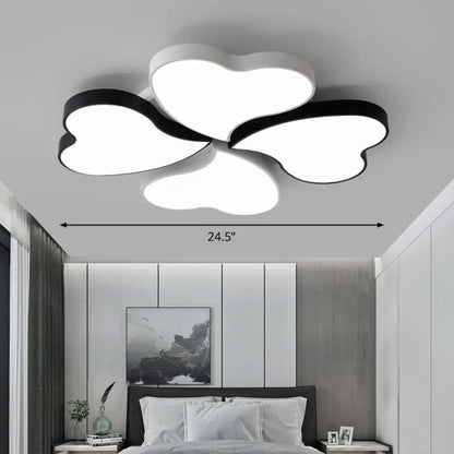 DecorBites™ DecorBites™ Nordic LED Black-White Clover Flush Mount Ceiling Light for Bedroom