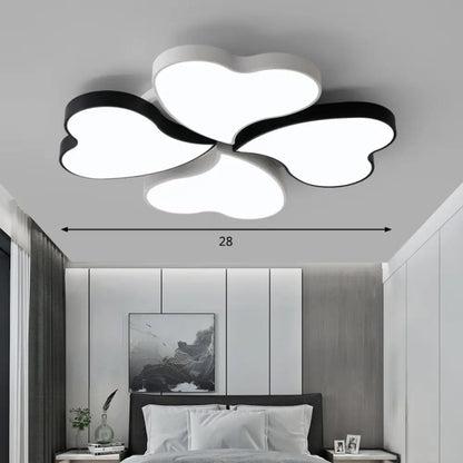 DecorBites™ DecorBites™ Nordic LED Black-White Clover Flush Mount Ceiling Light for Bedroom