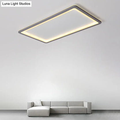 DecorBites™ DecorBites™ Nordic LED Ceiling Light: Dark Grey Ultra-Thin Flush Mount with Acrylic Shade
