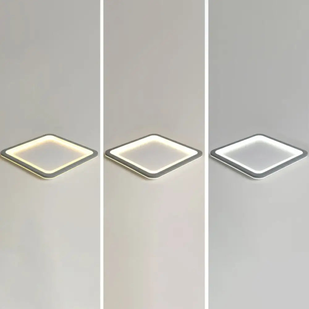 DecorBites™ DecorBites™ Nordic LED Ceiling Light: Dark Grey Ultra-Thin Flush Mount with Acrylic Shade
