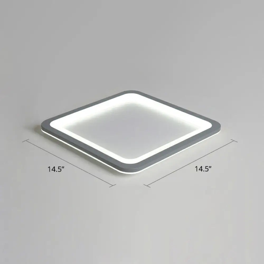 DecorBites™ DecorBites™ Nordic LED Ceiling Light: Dark Grey Ultra-Thin Flush Mount with Acrylic Shade
