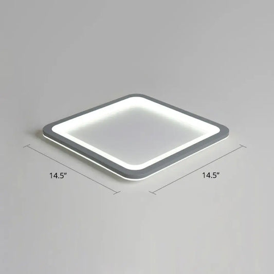 DecorBites™ DecorBites™ Nordic LED Ceiling Light: Dark Grey Ultra-Thin Flush Mount with Acrylic Shade
