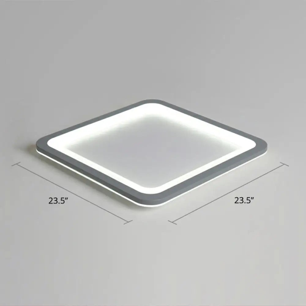 DecorBites™ DecorBites™ Nordic LED Ceiling Light: Dark Grey Ultra-Thin Flush Mount with Acrylic Shade