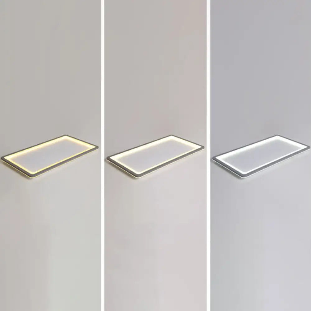 DecorBites™ DecorBites™ Nordic LED Ceiling Light: Dark Grey Ultra-Thin Flush Mount with Acrylic Shade