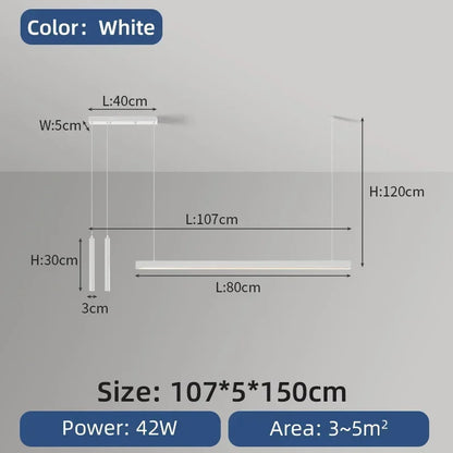 Nordic LED Chandelier for Home Lighting - white 107cm / Remote dimming - Chandelier