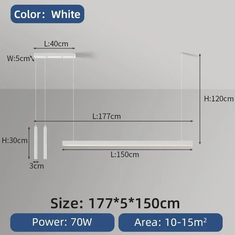 Nordic LED Chandelier for Home Lighting - white 177cm / Cold White 6000K - Chandelier