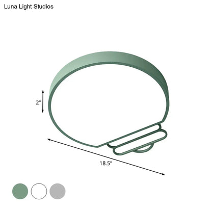DecorBites™ DecorBites™ Nordic LED Flush Mount Ceiling Lamp with Acrylic Shade and White/Green/Grey Bulb Shape