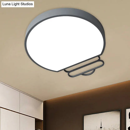 DecorBites™ DecorBites™ Nordic LED Flush Mount Ceiling Lamp with Acrylic Shade and White/Green/Grey Bulb Shape