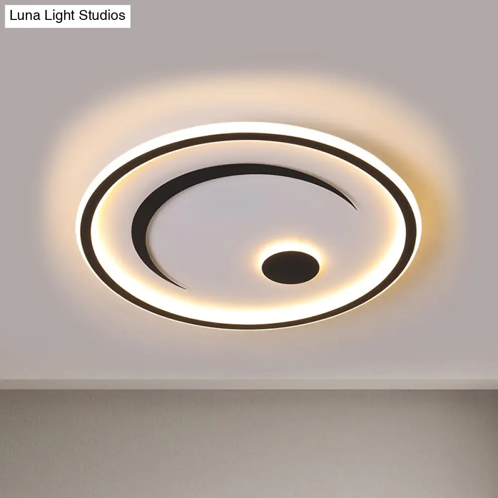 DecorBites™ DecorBites™ Nordic LED Flush Mount Light in Black/Gold or White/Warm - Bedroom Lighting Fixture