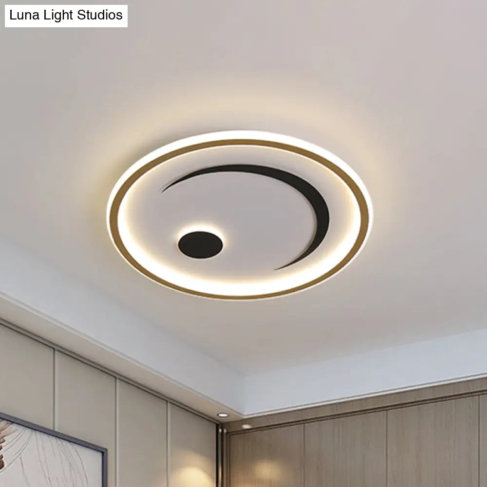 DecorBites™ DecorBites™ Nordic LED Flush Mount Light in Black/Gold or White/Warm - Bedroom Lighting Fixture