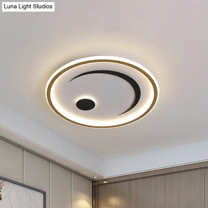 DecorBites™ DecorBites™ Nordic LED Flush Mount Light in Black/Gold or White/Warm - Bedroom Lighting Fixture