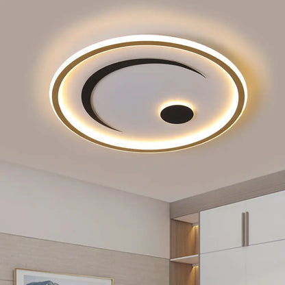 DecorBites™ DecorBites™ Nordic LED Flush Mount Light in Black/Gold or White/Warm - Bedroom Lighting Fixture