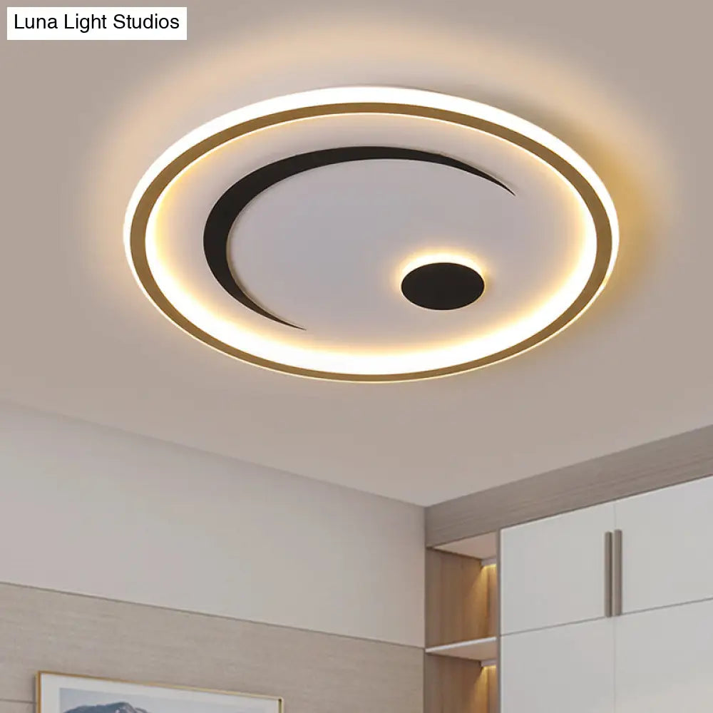 DecorBites™ DecorBites™ Nordic LED Flush Mount Light in Black/Gold or White/Warm - Bedroom Lighting Fixture