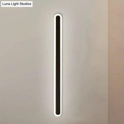 DecorBites™ DecorBites™ Nordic LED Flush Wall Sconce in Warm/White Light - Elongated Bar Design - 16"/23.5"/31.5" W - Acrylic - Black/White