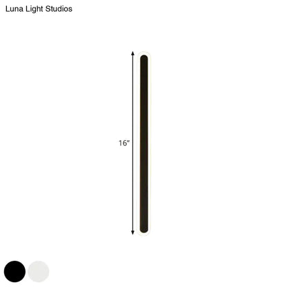 DecorBites™ DecorBites™ Nordic LED Flush Wall Sconce in Warm/White Light - Elongated Bar Design - 16"/23.5"/31.5" W - Acrylic - Black/White