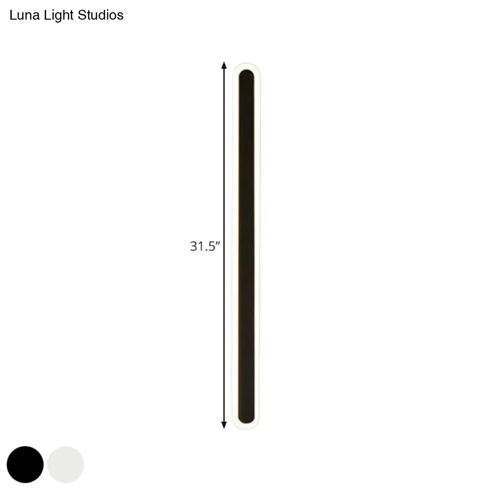 DecorBites™ DecorBites™ Nordic LED Flush Wall Sconce in Warm/White Light - Elongated Bar Design - 16"/23.5"/31.5" W - Acrylic - Black/White
