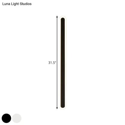 DecorBites™ DecorBites™ Nordic LED Flush Wall Sconce in Warm/White Light - Elongated Bar Design - 16"/23.5"/31.5" W - Acrylic - Black/White