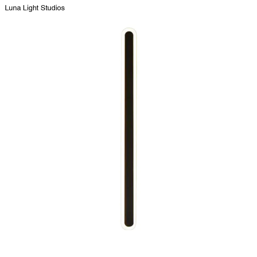 DecorBites™ DecorBites™ Nordic LED Flush Wall Sconce in Warm/White Light - Elongated Bar Design - 16"/23.5"/31.5" W - Acrylic - Black/White