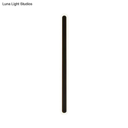DecorBites™ DecorBites™ Nordic LED Flush Wall Sconce in Warm/White Light - Elongated Bar Design - 16"/23.5"/31.5" W - Acrylic - Black/White