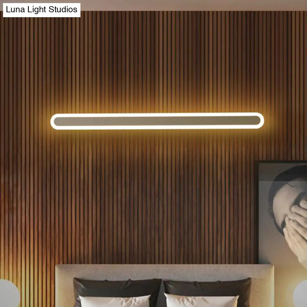 DecorBites™ DecorBites™ Nordic LED Flush Wall Sconce in Warm/White Light - Elongated Bar Design - 16"/23.5"/31.5" W - Acrylic - Black/White