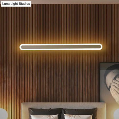 DecorBites™ DecorBites™ Nordic LED Flush Wall Sconce in Warm/White Light - Elongated Bar Design - 16"/23.5"/31.5" W - Acrylic - Black/White