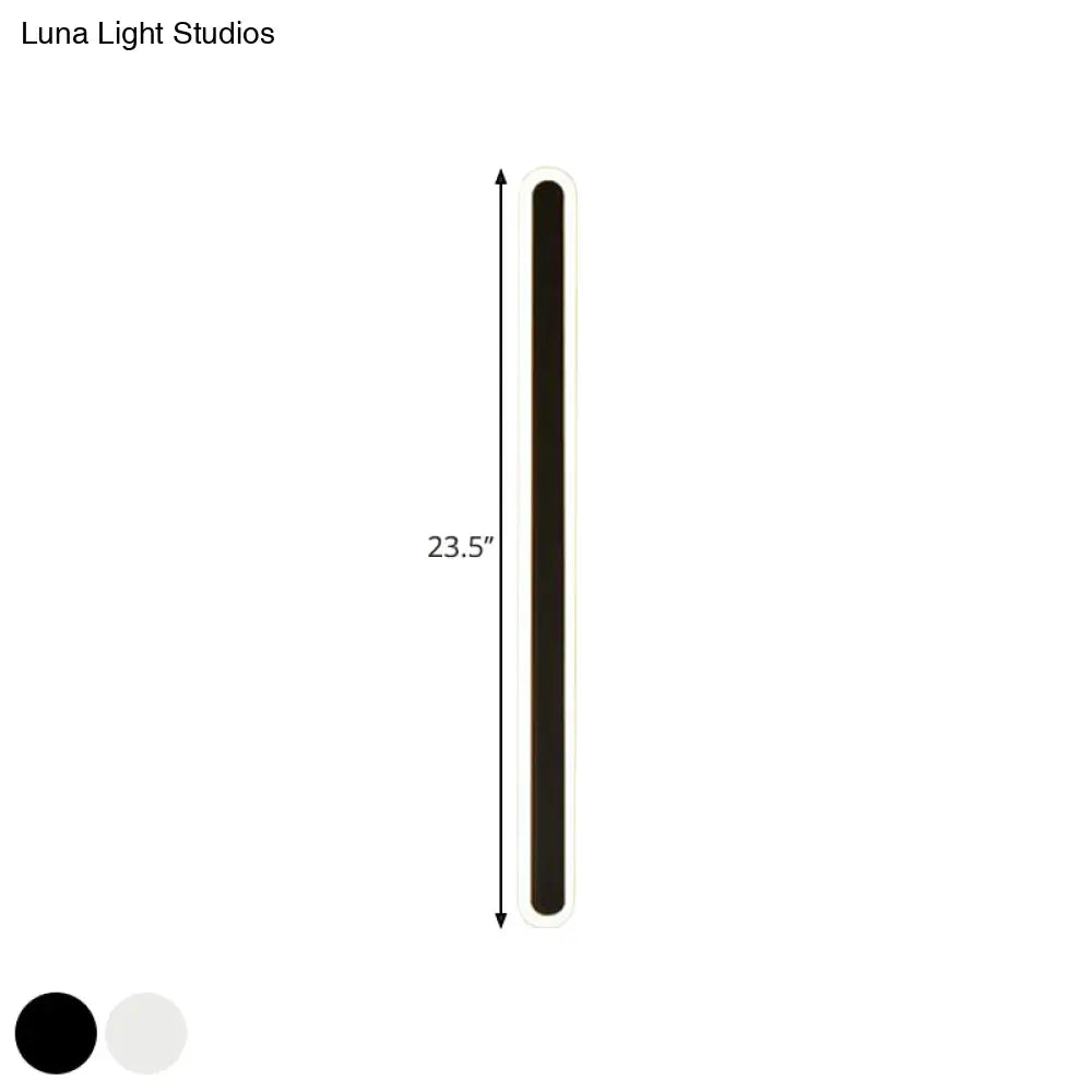 DecorBites™ DecorBites™ Nordic LED Flush Wall Sconce in Warm/White Light - Elongated Bar Design - 16"/23.5"/31.5" W - Acrylic - Black/White