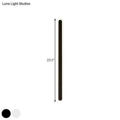 DecorBites™ DecorBites™ Nordic LED Flush Wall Sconce in Warm/White Light - Elongated Bar Design - 16"/23.5"/31.5" W - Acrylic - Black/White
