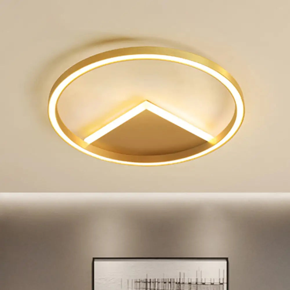 DecorBites™ DecorBites™ Nordic LED Geometric Ceiling Light - Gold Metallic Flush Mount Fixture for Bedroom