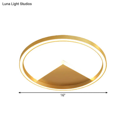 DecorBites™ DecorBites™ Nordic LED Geometric Ceiling Light - Gold Metallic Flush Mount Fixture for Bedroom