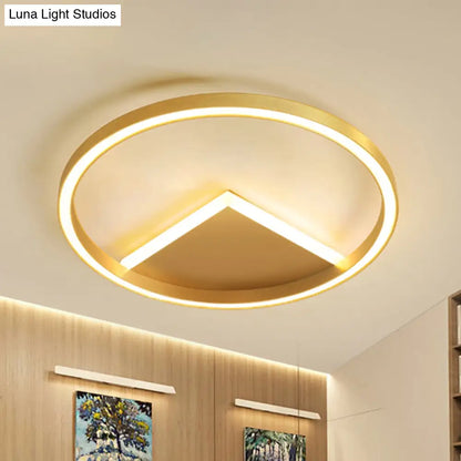 DecorBites™ DecorBites™ Nordic LED Geometric Ceiling Light - Gold Metallic Flush Mount Fixture for Bedroom
