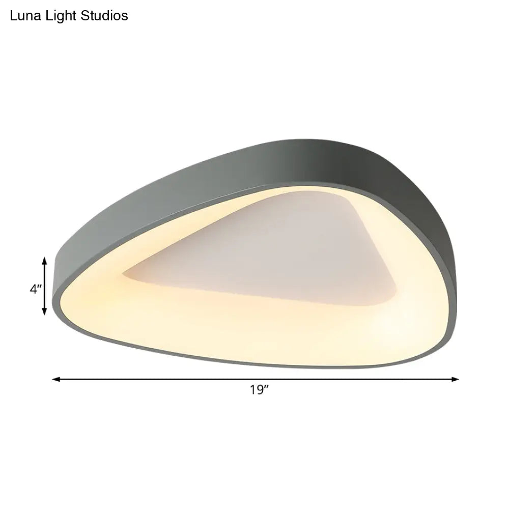 DecorBites™ DecorBites™ Nordic LED Grey Triangle Ceiling Fixture in White/Warm/Natural Light, Flush Mount, Acrylic Shade