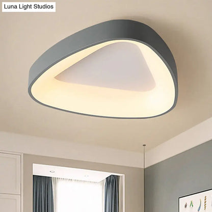 DecorBites™ DecorBites™ Nordic LED Grey Triangle Ceiling Fixture in White/Warm/Natural Light, Flush Mount, Acrylic Shade