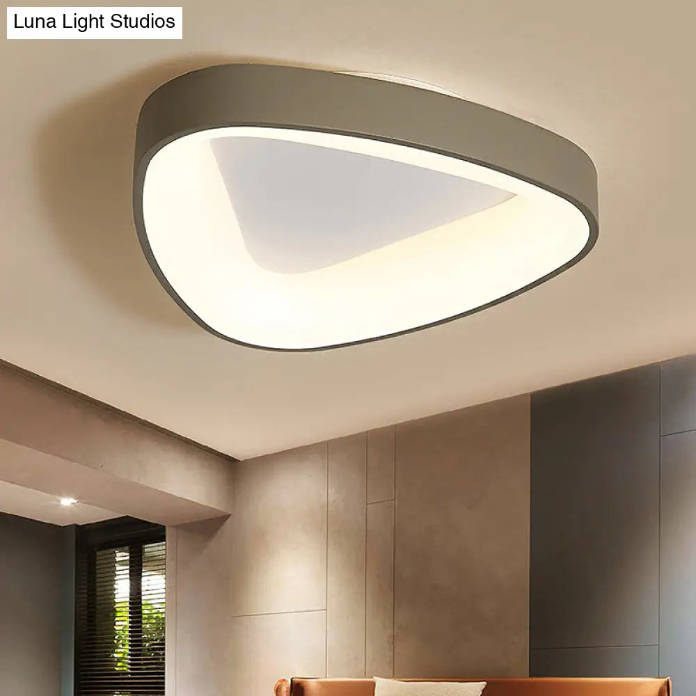 DecorBites™ DecorBites™ Nordic LED Grey Triangle Ceiling Fixture in White/Warm/Natural Light, Flush Mount, Acrylic Shade