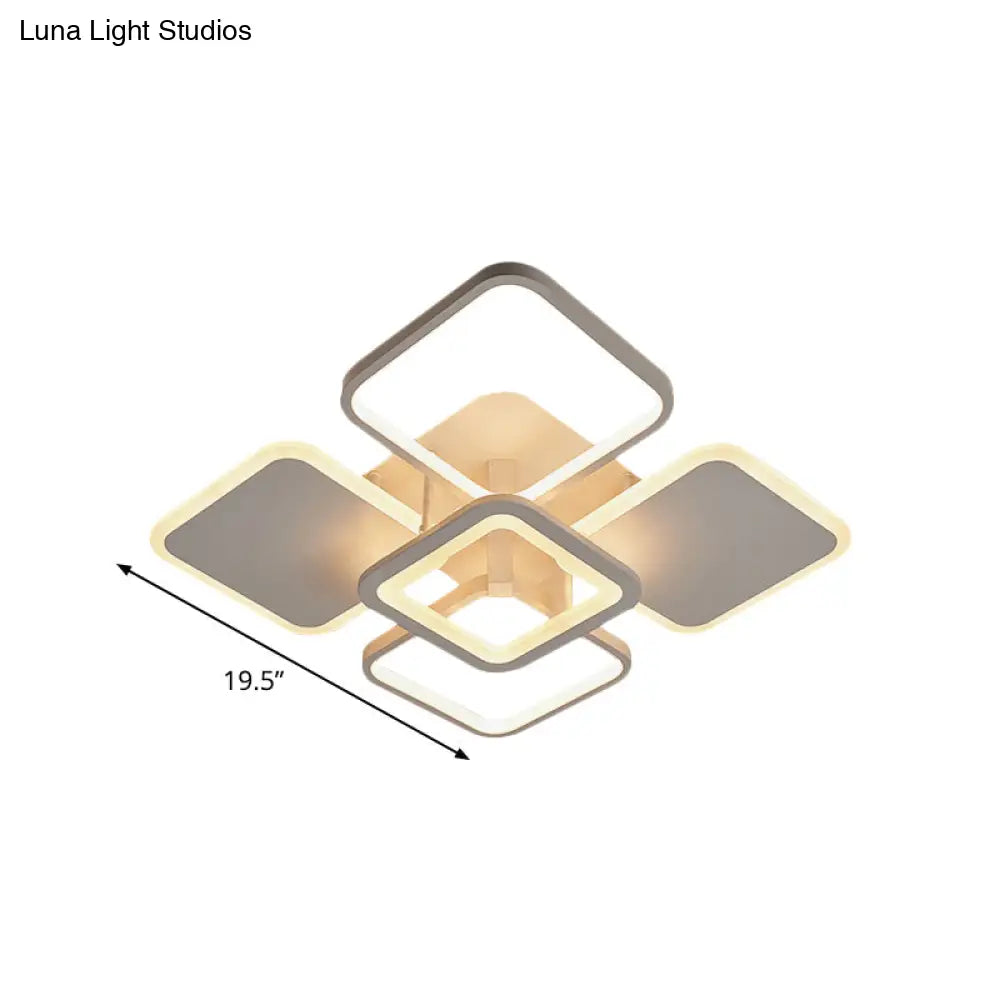 DecorBites™ DecorBites™ Nordic LED Metal Square/Diamond Semi Mount Ceiling Lamp in White/Warm Light for Dorm
