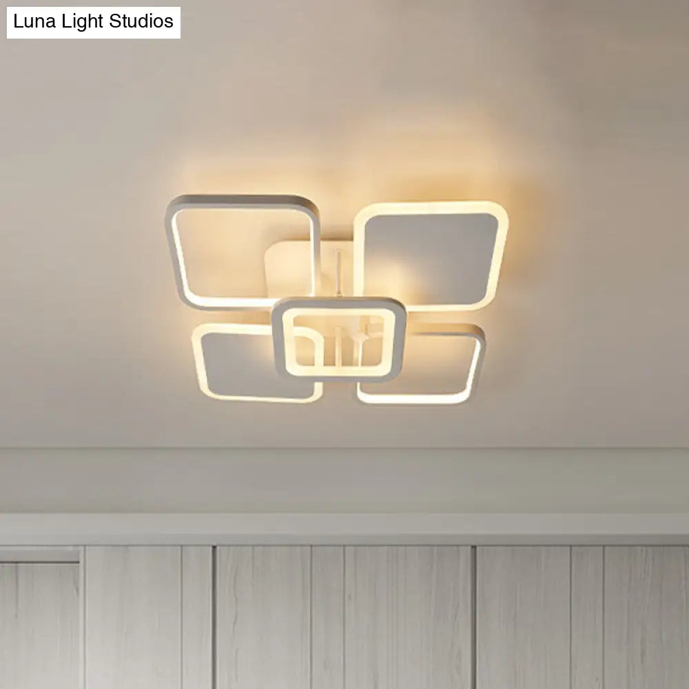 DecorBites™ DecorBites™ Nordic LED Metal Square/Diamond Semi Mount Ceiling Lamp in White/Warm Light for Dorm