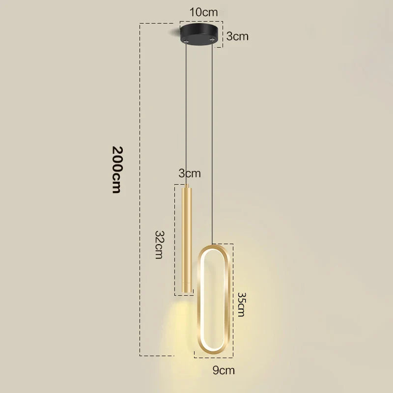 Nordic LED Pendant Light for Home Decoration - Gold style / 3 light color