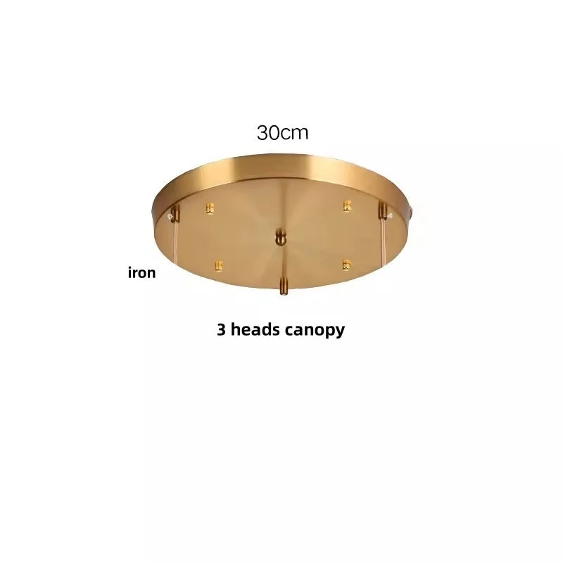 Nordic LED Pendant Light Green Glass Hanging Fixture - 4W(max60w) / 3 Heads Canopy 1 / CHINA