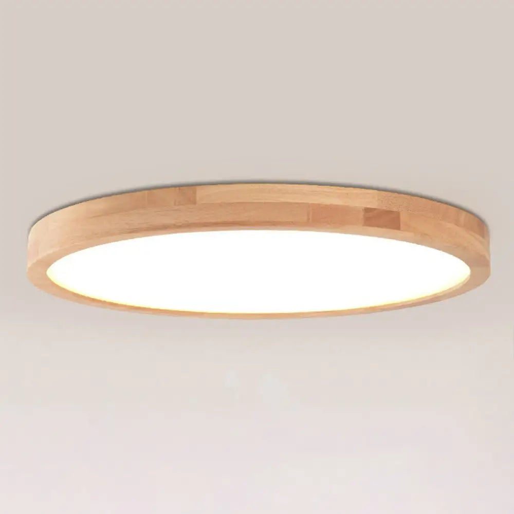DecorBites™ DecorBites™ Nordic LED Wood Disc Flush Mount Light for Foyer