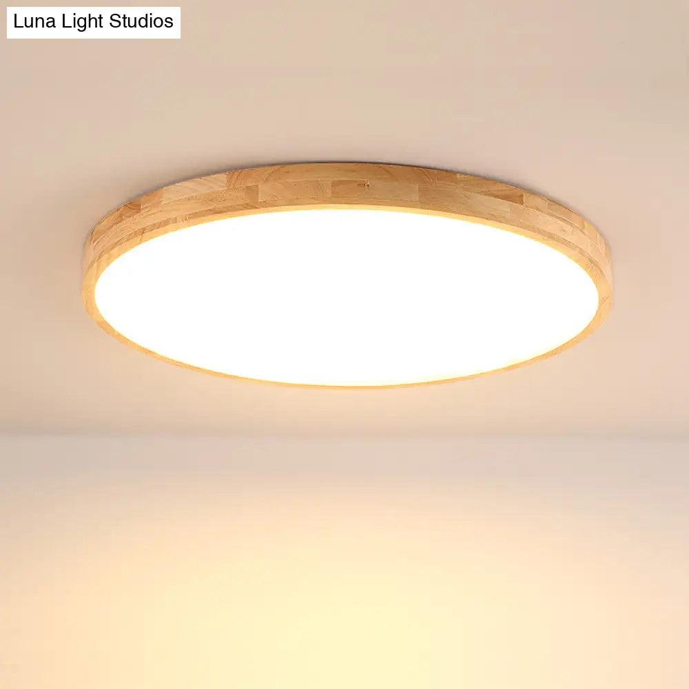 DecorBites™ DecorBites™ Nordic LED Wood Disc Flush Mount Light for Foyer