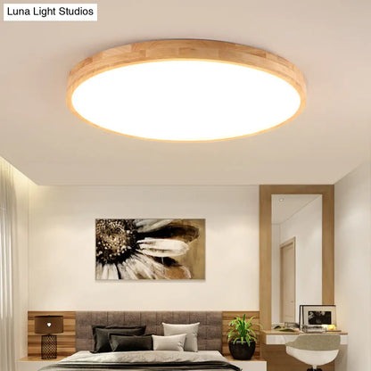 DecorBites™ DecorBites™ Nordic LED Wood Disc Flush Mount Light for Foyer