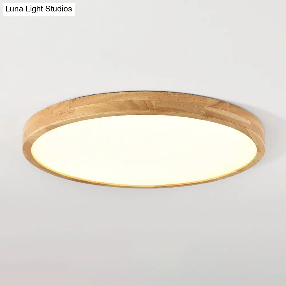 DecorBites™ DecorBites™ Nordic LED Wood Disc Flush Mount Light for Foyer
