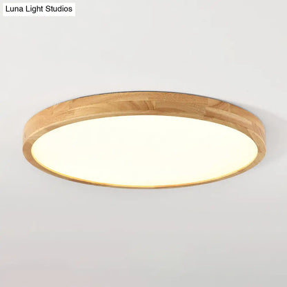 DecorBites™ DecorBites™ Nordic LED Wood Disc Flush Mount Light for Foyer