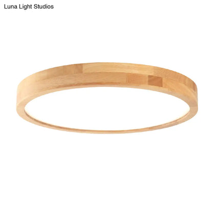 DecorBites™ DecorBites™ Nordic LED Wood Disc Flush Mount Light for Foyer